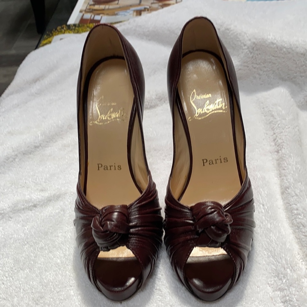 Louboutin platform open toe pump